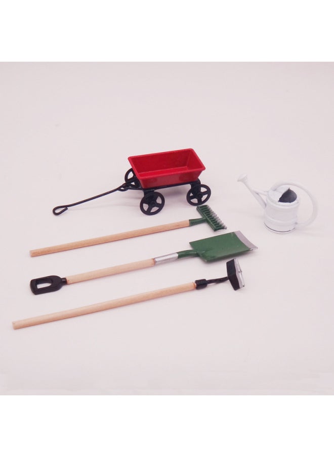 1:12 Dollhouse Dollhouse Garden Scene Model Gardening Tools Five-piece Set-Color:Five-piece Set