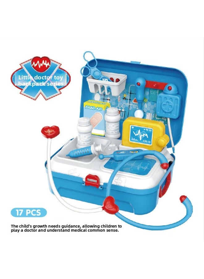 Children's Kitchen Tableware Cooking Toys Cosmetics Doctor Tool Set Play House Pets-Color:8361 Medical Backpack Box