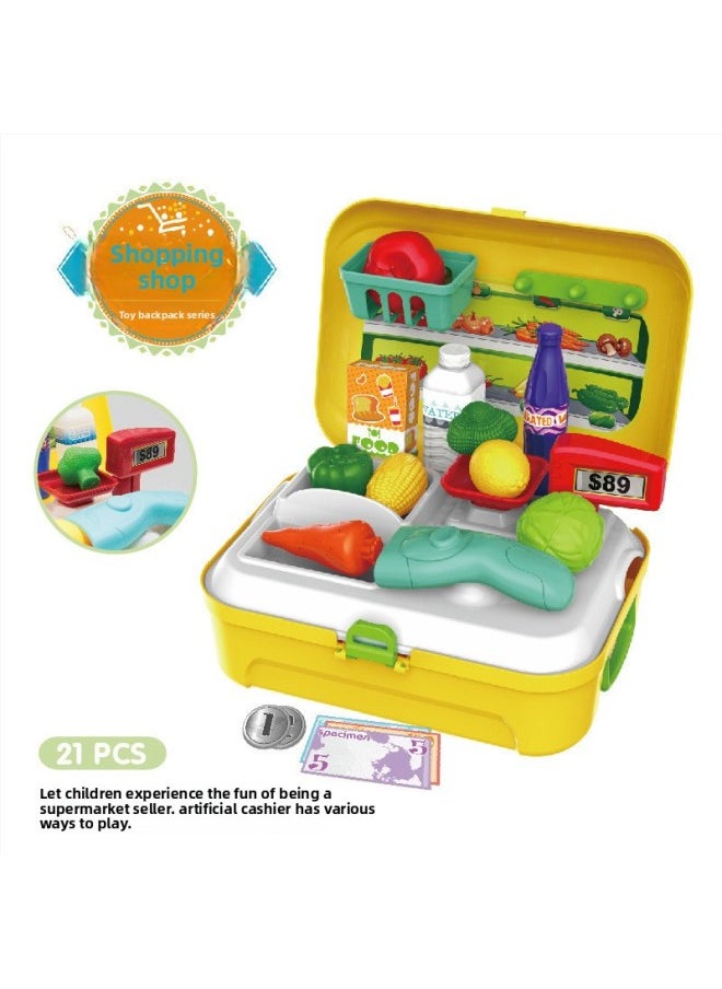 Children's Kitchen Tableware Cooking Toys Cosmetics Doctor Tool Set Play House Pets-Color:8361 Medical Backpack Box