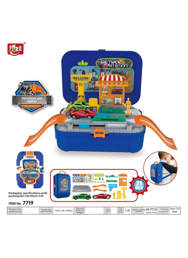 BOWA Bova Play House Toy Pet Suit Boy Simulation Doctor Children Role Play Toy Boy Girl-Color:【bh7719】simulated Oil Station Fun (chinese Surround Card)