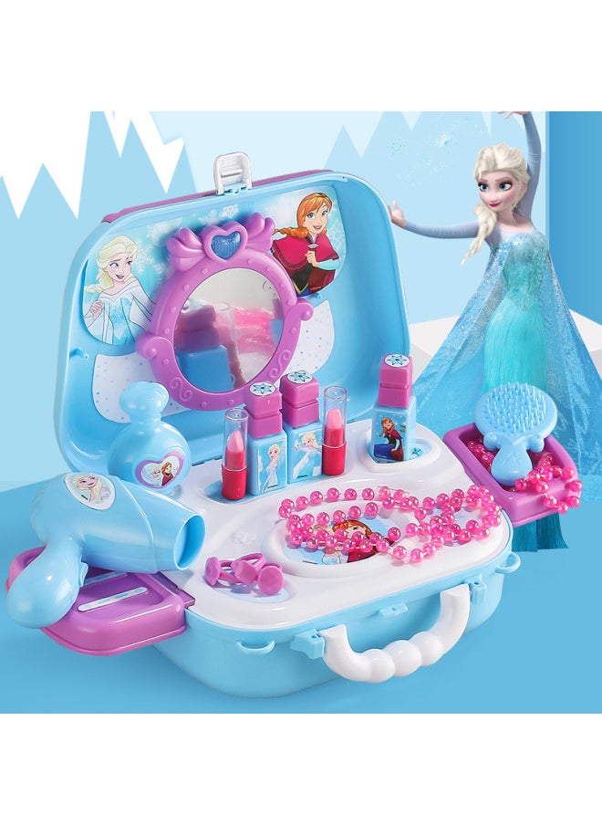 Disney Frozen Kitchen Tableware Toy Backpack Young Children Play House Girl Simulation Beauty Cosmetics-Color:[Color Box] Car Story Series Tool Toys 3-in-1 Suitcase