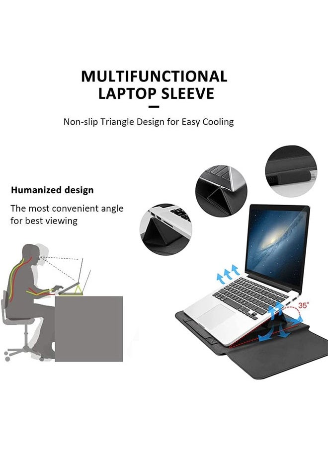 Laptop Bag /Sleeve Case (15/15.6-Inches) Compatible With 3 in 1 (Laptop Stand,Mouse Pad) MacBook Pro Notebook Black