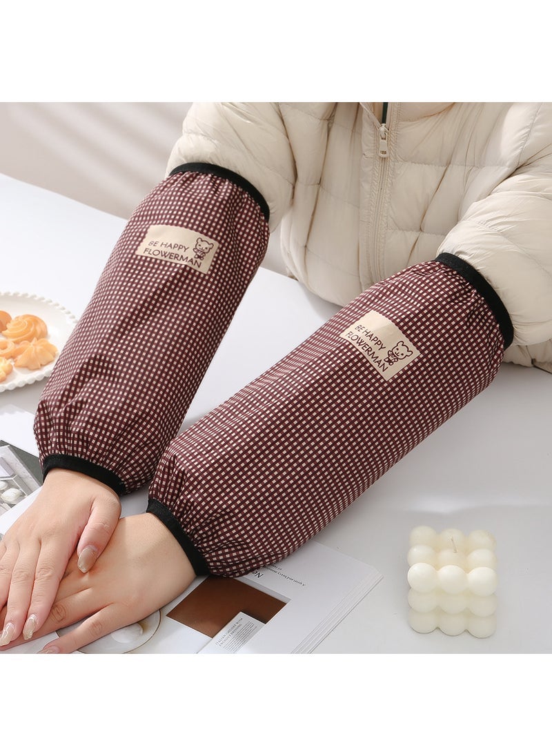New waterproof oversleeve fashion classic plaid oversleeve mens and womens anti-fouling waterproof kitchen Home Office oversleeve Purplish red plaid