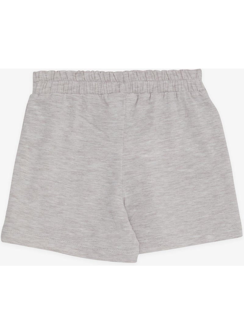 Girl Shorts Skirt with Bow Ruffles 1.5-5 Years, Beige Melange