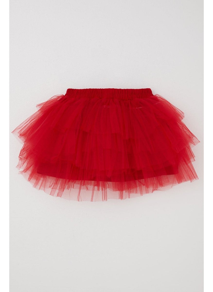 Girl Tutu Skirt with Bow 4-8 Years, Red