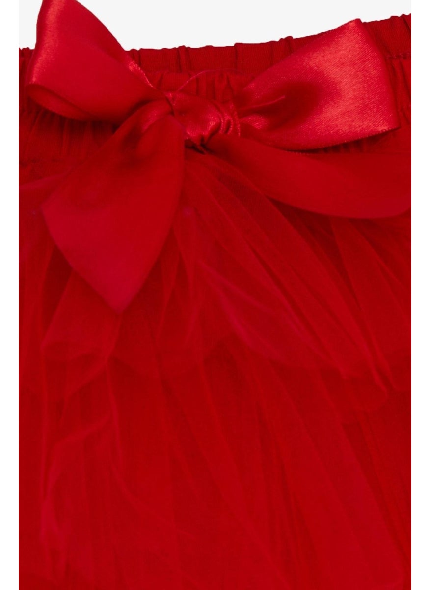Girl Tutu Skirt with Bow 4-8 Years, Red