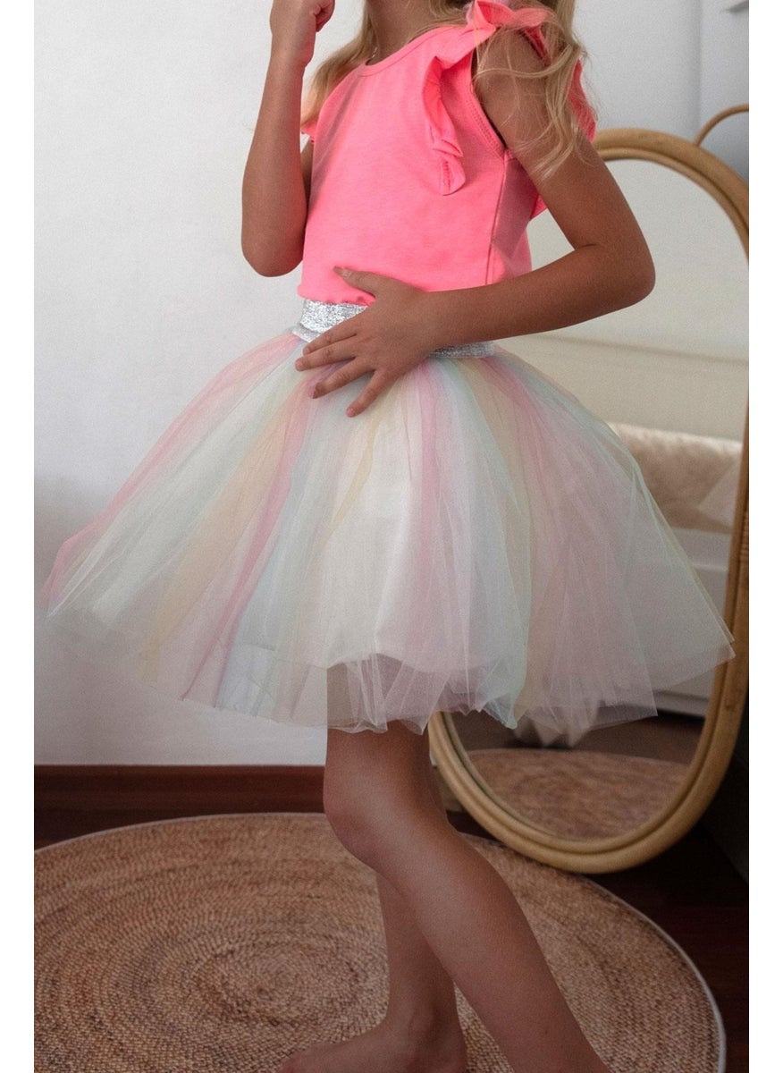 Girl Colorful Tutu Skirt 4-10 Years, Mixed Color
