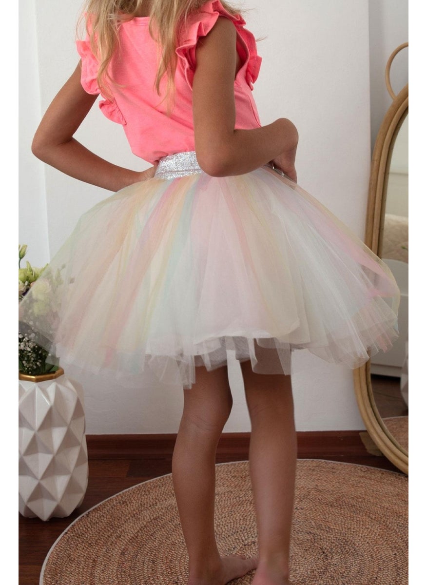 Girl Colorful Tutu Skirt 4-10 Years, Mixed Color