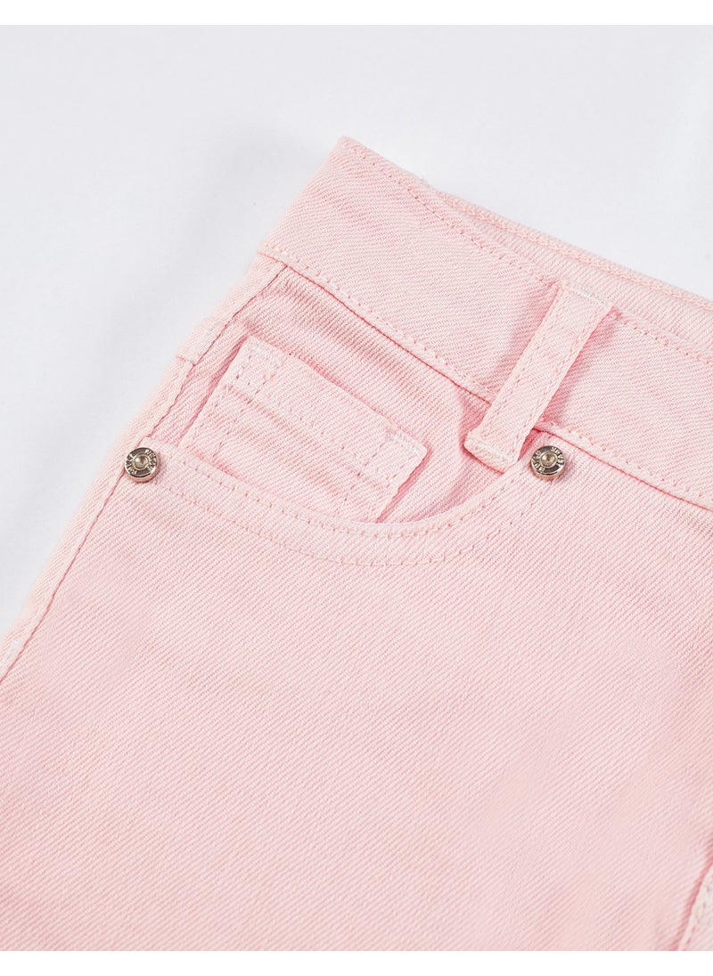 Pink Denim Mini Girl Skirt