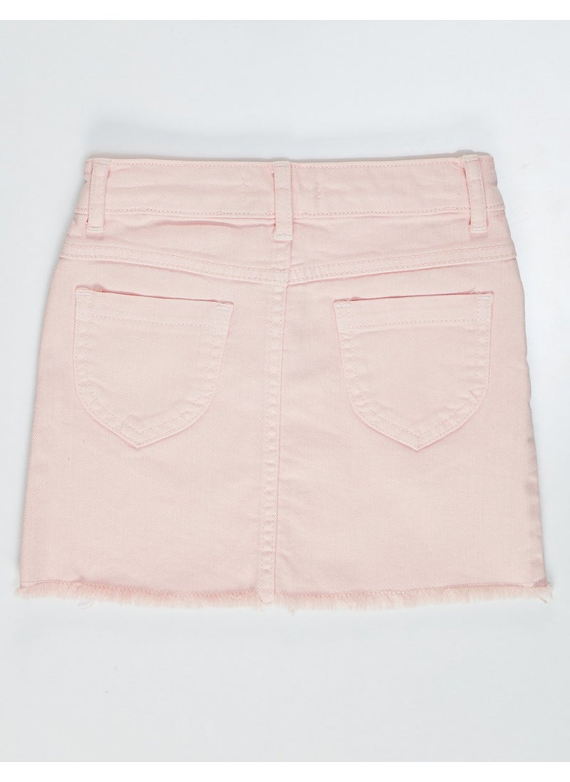 Pink Denim Mini Girl Skirt