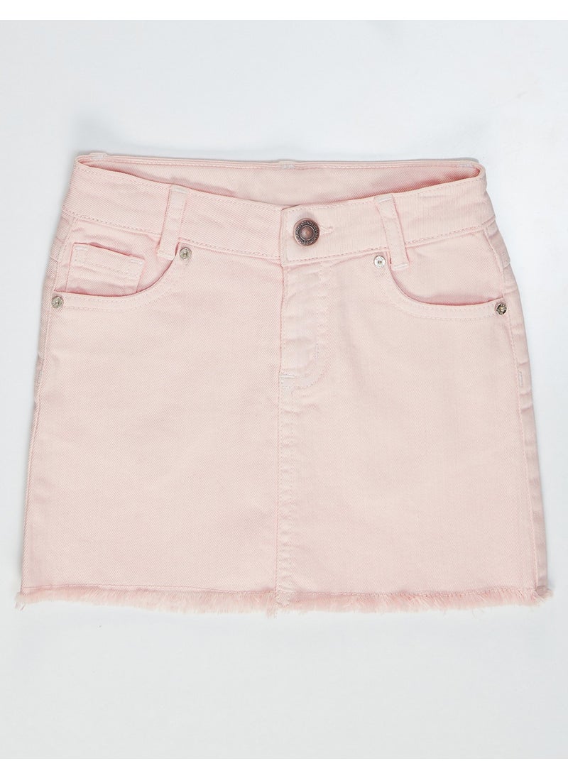 Pink Denim Mini Girl Skirt