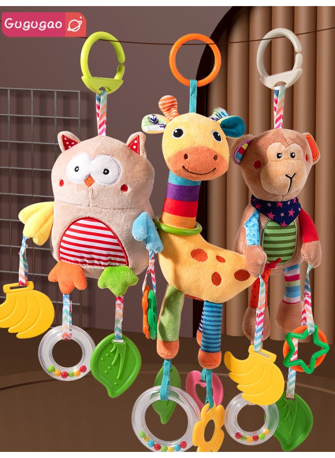 # Baby Stroller Toy Pendant Baby Car Bed Bell Bedside Hanging Seat Stroller Rattle Pendant To Coax Baby-Color:Owl+