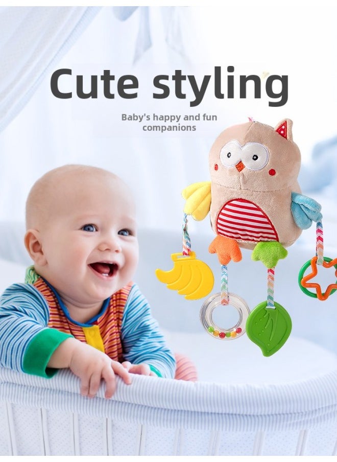 # Baby Stroller Toy Pendant Baby Car Bed Bell Bedside Hanging Seat Stroller Rattle Pendant To Coax Baby-Color:Owl+