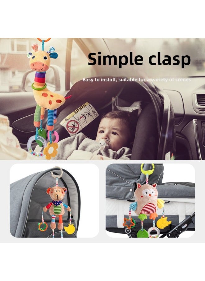 Baby Stroller Toy Pendant Baby Bed Bell Bedside Rattle Car Safety Seat Comfort Toy Stroller Pendant-Color:Hook-puppy