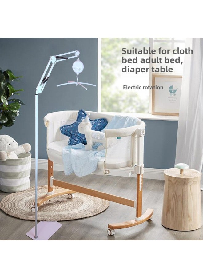 Baby Bed Bell Rotary Rattle Anti-Squint Hanging Electric Music Baby Bedside Bracket Floor-Colour:Bed Bell Stand Floor-standing Model One + 35 Music Box + White Rabbit Bed Bell