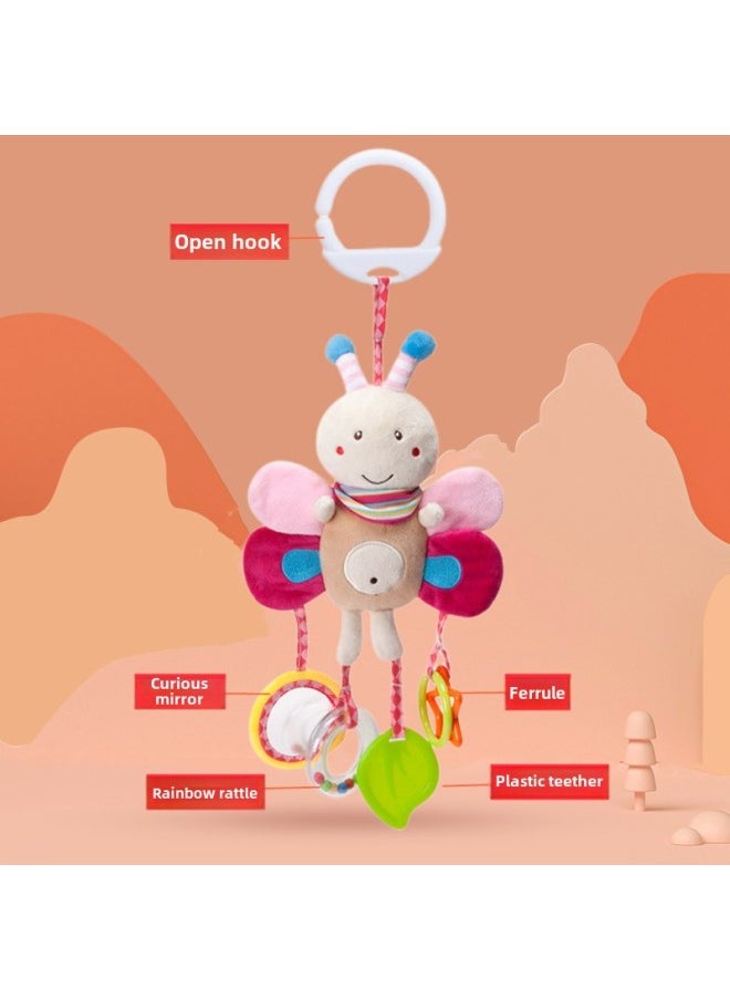 Baby Stroller Toy Pendant Baby Bed Bell Bedside Rattle Car Safety Seat Comfort Toy Stroller Pendant-Colour:Hook-bee