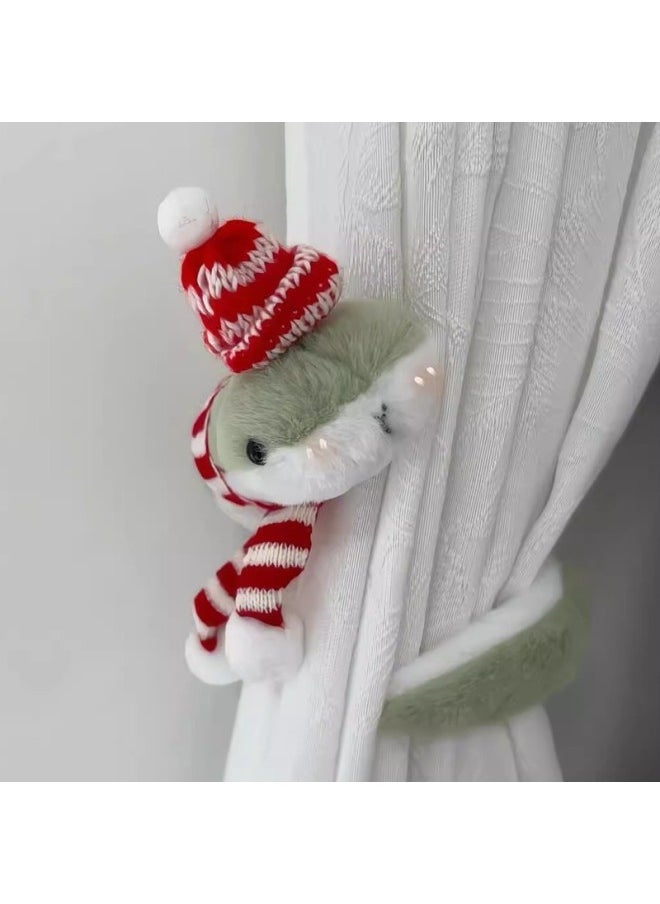 White Snake Plush Winding Doll 2025 Year Of The Snake Mascot Zodiac Doll Year Gift For Girlfriend-Specification:About 40cm-Color:[Model * Little Green Snake Wrapped Doll] 1 Pack (wrapped Snake + Red And White Color Matching Hat + Scarf)