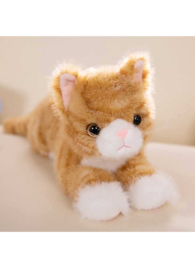 Cute Simulation Cat Doll Cloth Doll Plush Doll Lying Cat Hot Gifts For Boys And Girls-Specifications:40cm [0.23kg]]-Color:Orange Cat