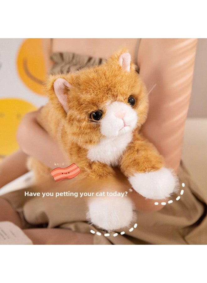 Cute Simulation Cat Doll Cloth Doll Plush Doll Lying Cat Hot Gifts For Boys And Girls-Specifications:40cm [0.23kg]]-Color:Orange Cat
