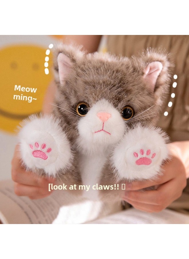 Cute Simulation Cat Doll Cloth Doll Plush Doll Lying Cat Hot Gifts For Boys And Girls-Specifications:40cm [0.23kg]]-Color:Orange Cat
