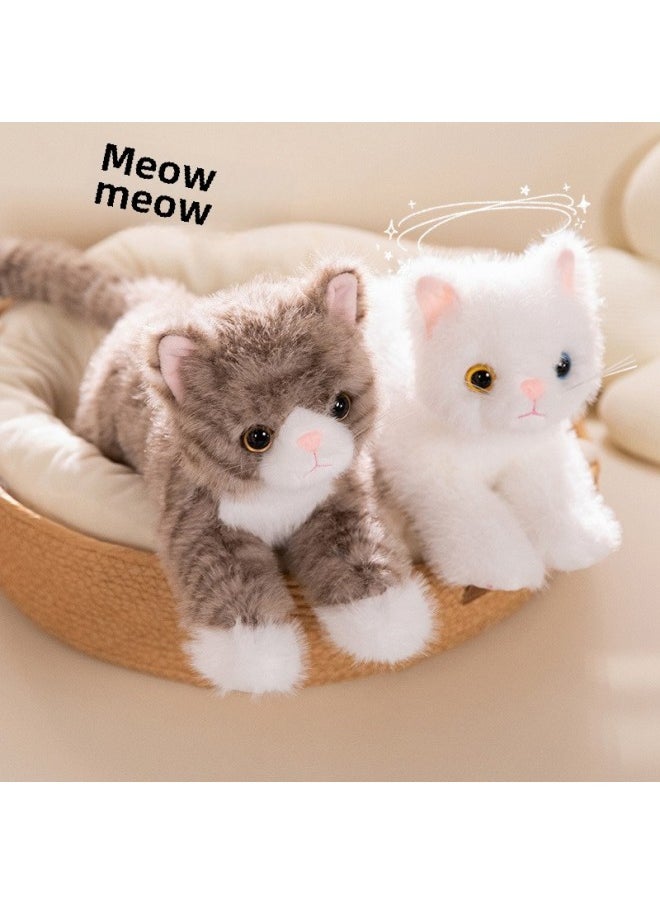 Cute Simulation Cat Doll Cloth Doll Plush Doll Lying Cat Hot Gifts For Boys And Girls-Specifications:40cm [0.23kg]]-Color:Orange Cat