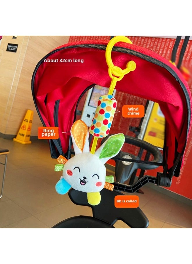 # Newborn Baby Cart Pendant Baby Comfort Bed Bell Rattle Wind Bell Car Hanging Plush Sound Travel To Play-Color:Little Rabbit [wind Chime]
