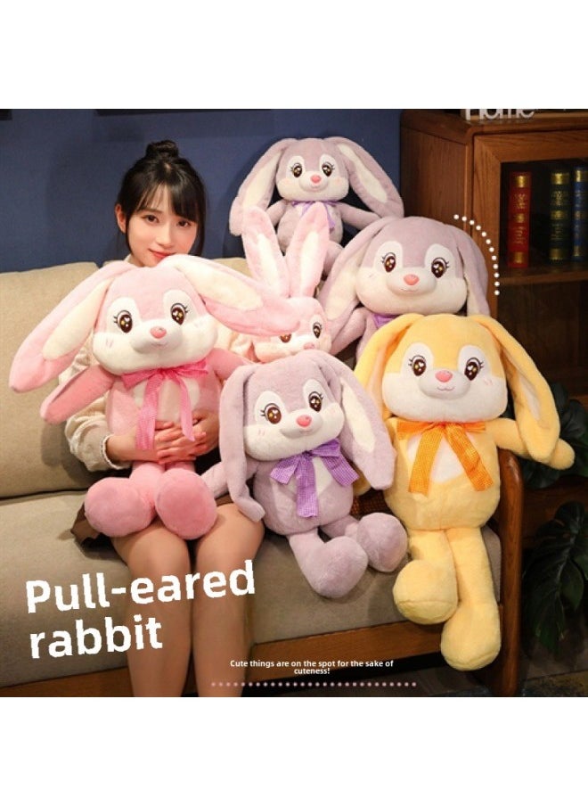 Couple Slaw Ears Bunny Doll Children's Toy Gift Soothing Sleeping Doll Plush Toy-Specifications:100cm-color:yellow