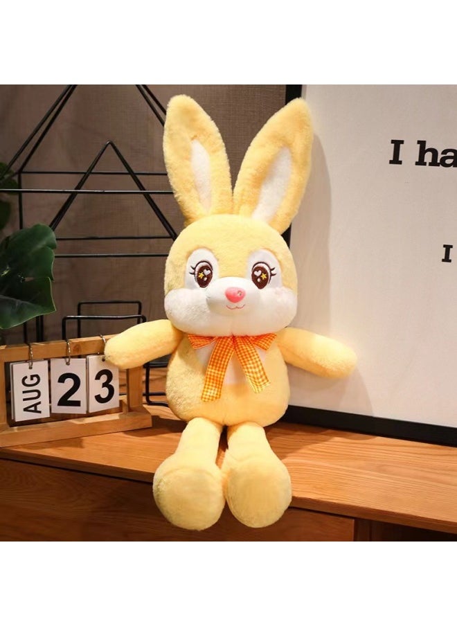 Couple Slaw Ears Bunny Doll Children's Toy Gift Soothing Sleeping Doll Plush Toy-Specifications:100cm-color:yellow