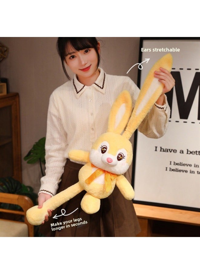 Couple Slaw Ears Bunny Doll Children's Toy Gift Soothing Sleeping Doll Plush Toy-Specifications:100cm-color:yellow