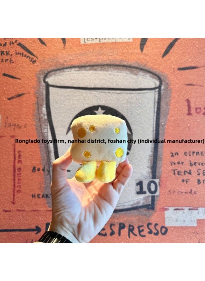Cute Snacks Vegetables And Fruits Series Expression Plush Doll Bag Pendant Game City Catch Doll Machine For Hair-Specification:Wool Cheese [12 Pieces Per Pack]-Color:10cm [single Price, Based On Packaging Multiples]
