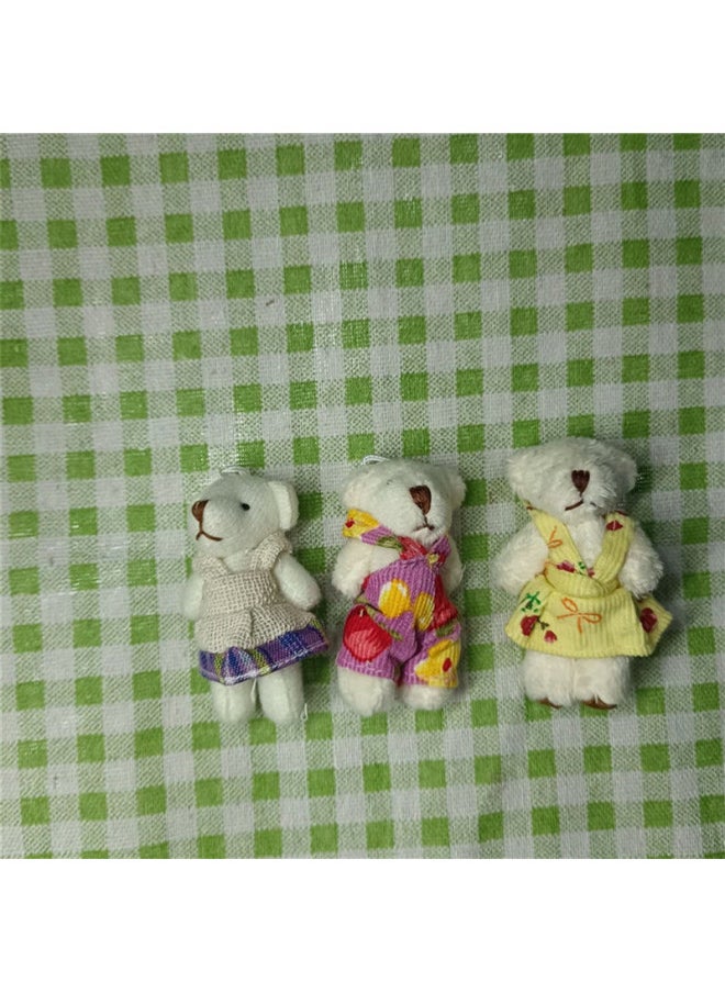 Plush Doll Joint Sweater Bear Rabbit Naked Bear Necklace Mobile Phone Accessories Accessories Accessories Gift Wholesale-Color:4.5cm Apricot Long Fur Bear-Height:Single Price