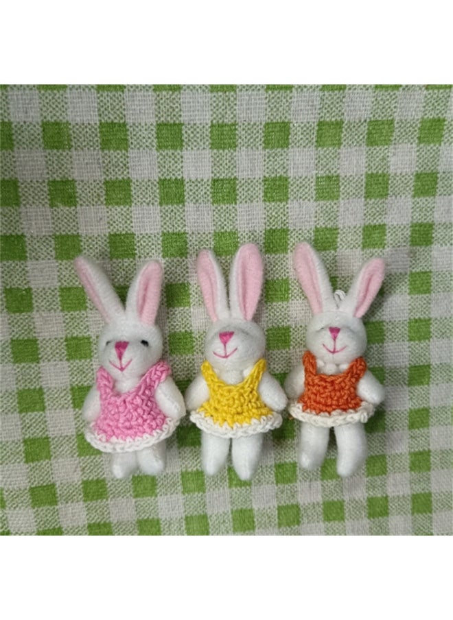 Plush Doll Joint Sweater Bear Rabbit Naked Bear Necklace Mobile Phone Accessories Accessories Accessories Gift Wholesale-Color:4.5cm Apricot Long Fur Bear-Height:Single Price