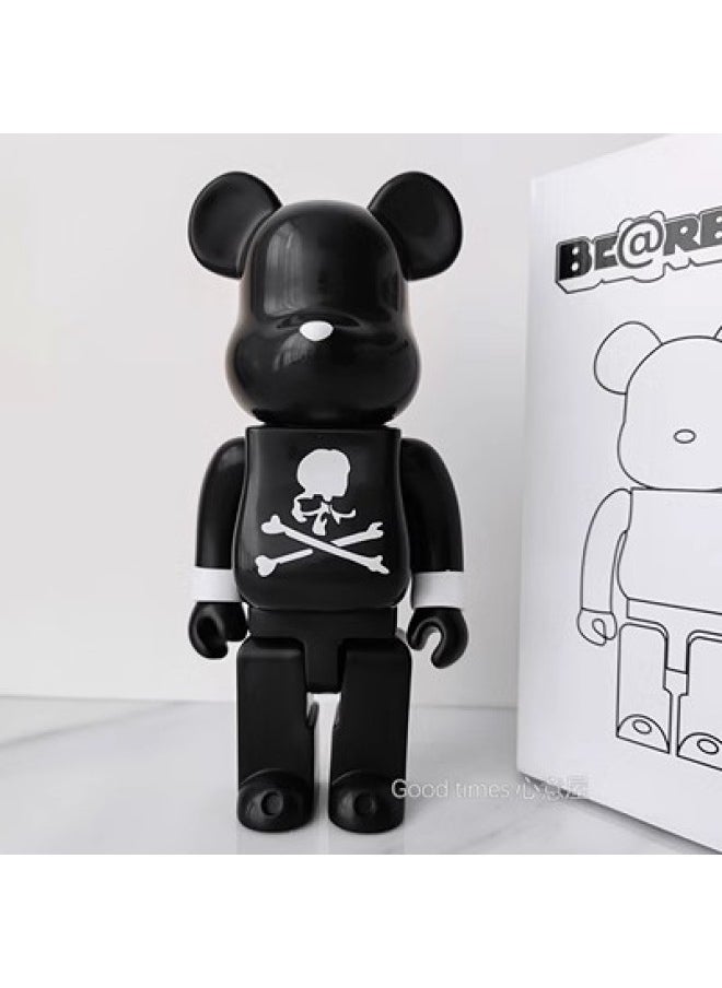 Hundred Bearbricck Vinyl Violence Bear Ornaments Building Blocks Bear Fluid Bear Toy Hand Doll 400%-Color:Jack Black