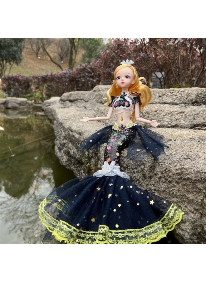 Colorful Mermaid Doll Girl Toy Princess Children's Birthday Gift Doll Doll Family Gift-Color:Yarn Tail Fish Purple Color