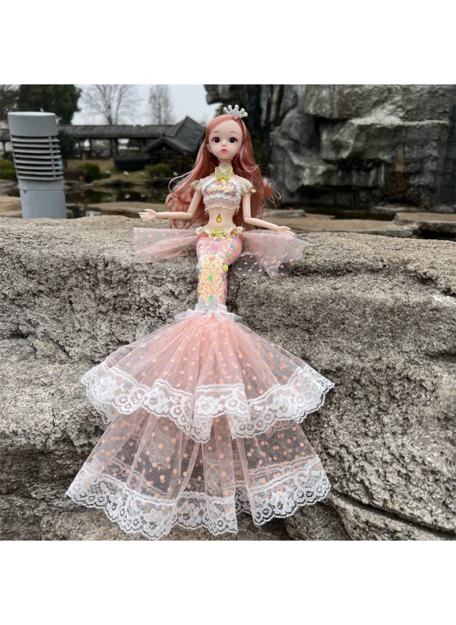 Colorful Mermaid Doll Girl Toy Princess Children's Birthday Gift Doll Doll Family Gift-Color:Yarn Tail Fish Purple Color