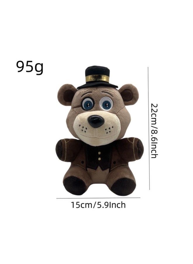 Midnight Bear Plush Toy - 18cm 1-6 Generation Little Red Fox, Brown Bear, Purple Rabbit FNAF Doll