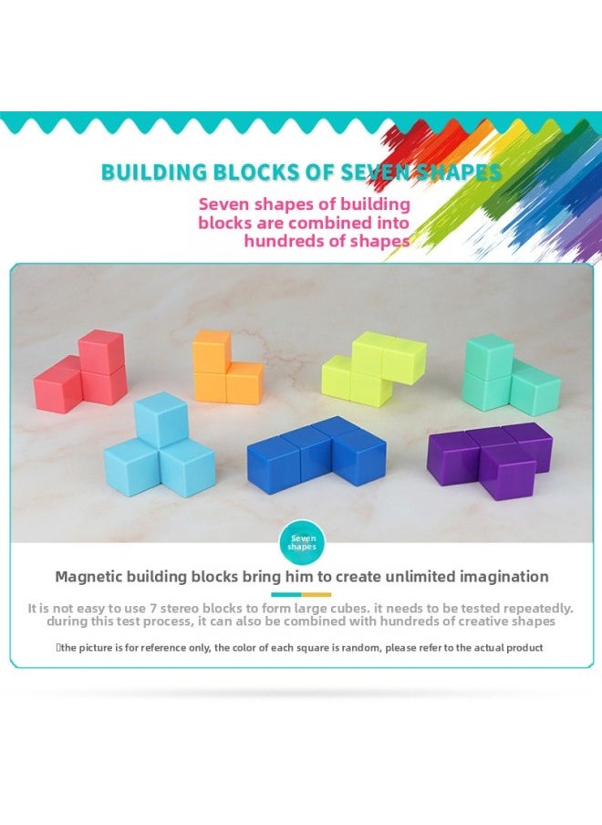 [Yongjun Building Block Magnetic Rubik's Cube] Luban Soma Cube Tetris Student Early Education Benefit Intelligence Toys-Color:Yongjun Magnetic Building Blocks (transparent)