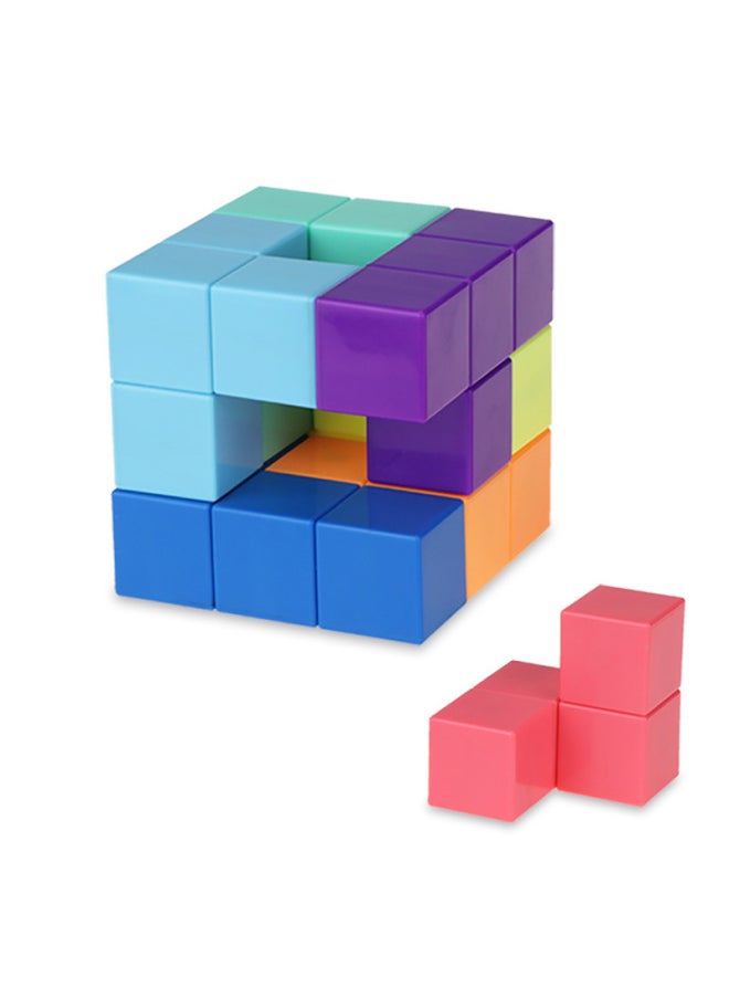 [Yongjun Building Block Magnetic Rubik's Cube] Luban Soma Cube Tetris Student Early Education Benefit Intelligence Toys-Color:Yongjun Magnetic Building Blocks (transparent)