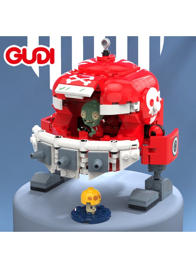 GUDI Goody Plants Vs. Zombies Building Blocks Genuine Licensed Educational Toys For Boys Over 6 Years Old Gift Set 2-Color:60007 Mech Giant Zombie