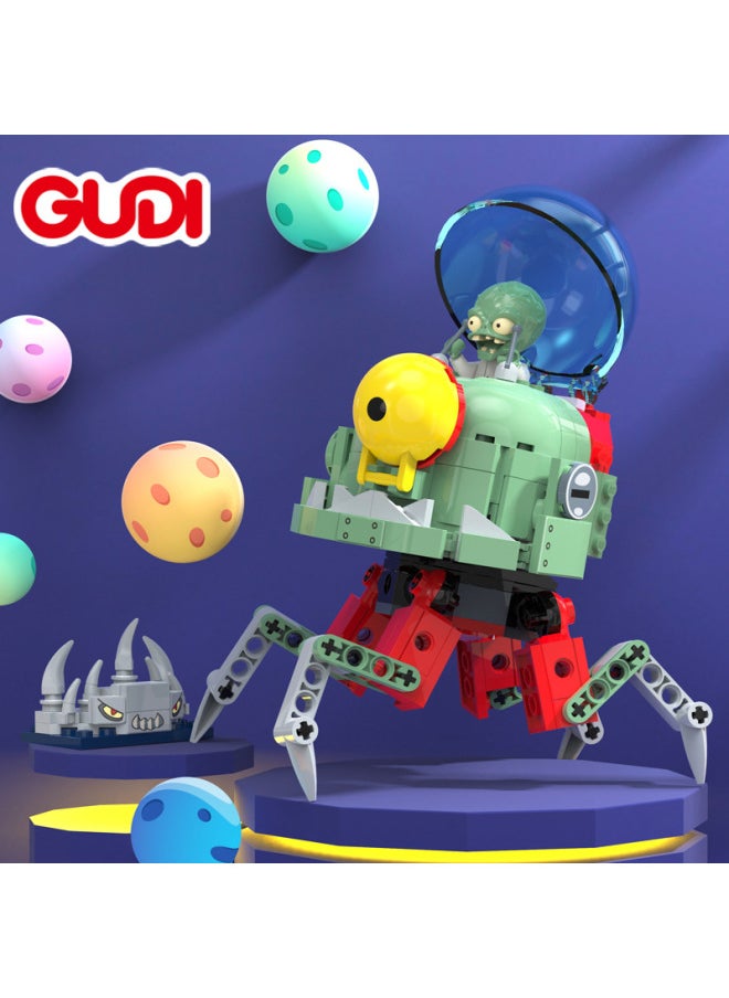 GUDI Goody Plants Vs. Zombies Building Blocks Genuine Licensed Educational Toys For Boys Over 6 Years Old Gift Set 2-Color:60007 Mech Giant Zombie