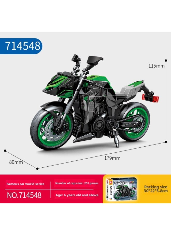 Compatible With Lego Senbao Building Blocks 701210 Spring Breeze Genuine Authorized Motorcycle Puzzle Assembly Model Ornament Toys-Color:714548 Chuan Riding