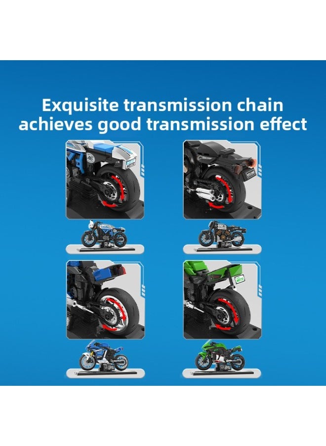 Compatible With Lego Senbao Building Blocks 701210 Spring Breeze Genuine Authorized Motorcycle Puzzle Assembly Model Ornament Toys-Color:714548 Chuan Riding
