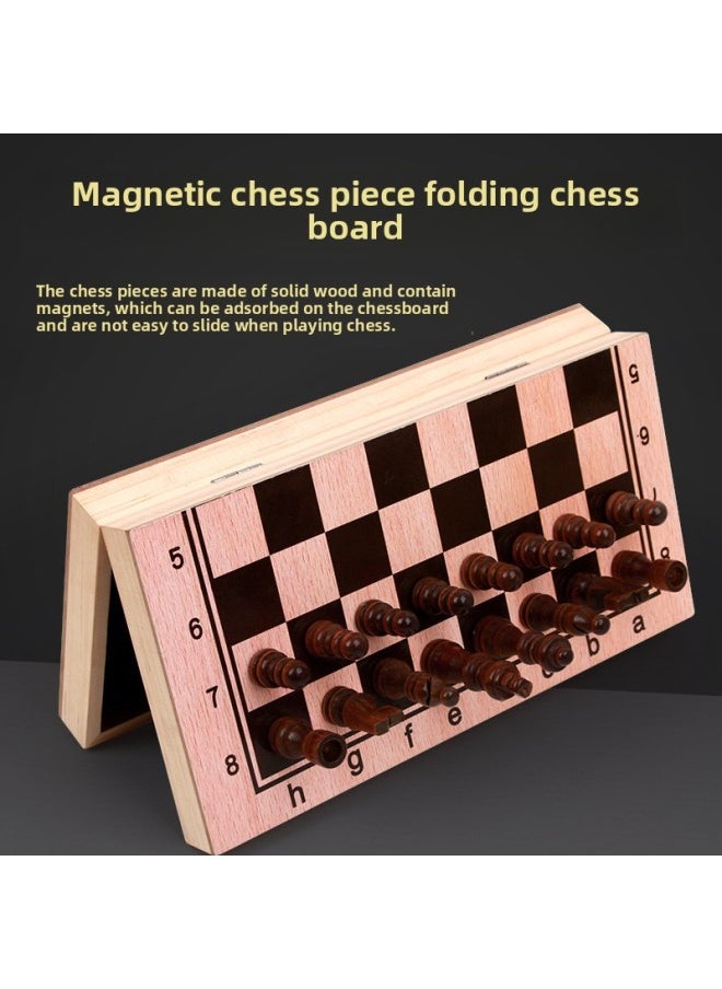 Children Wooden Folding Chess Chess Wooden High Quality Magnetic Chess Game Toys Wholesale-Color:29 * 29cm Magnetic
