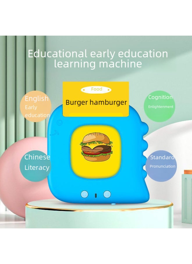 Educational Enlightenment Card Early Education Machine Children's Toy Qizhi English Card Machine Learning Machine Audio Puzzle-Color:Pink Dinosaur (English Version)