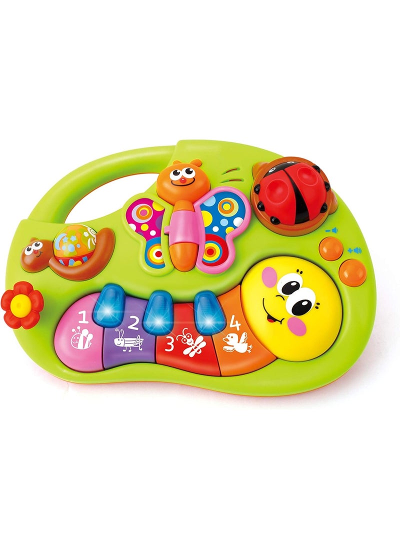 Smile Face Fun Keyboard - Interactive Baby Piano with 2 Modes (Learning & Music), Educational Toy with 1-2-3’s, Colors, Sounds, Musical Notes, and Sensory Stimulation for Toddlers 6M+