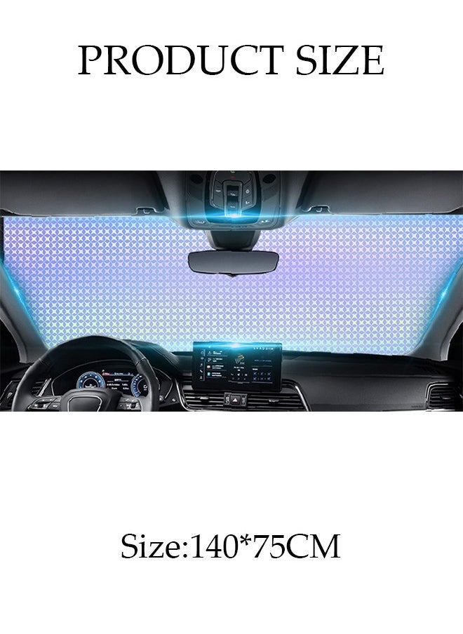 5-Piece Windshield Sunshade Set for SUV Car Window Shade Front Windshield Shades UV Rays Sun Visor Protector Easy to Use Fits Windshields Keep Car Cool