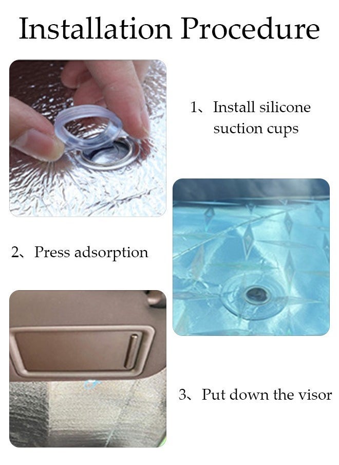 5-Piece Windshield Sunshade Set for SUV Car Window Shade Front Windshield Shades UV Rays Sun Visor Protector Easy to Use Fits Windshields Keep Car Cool