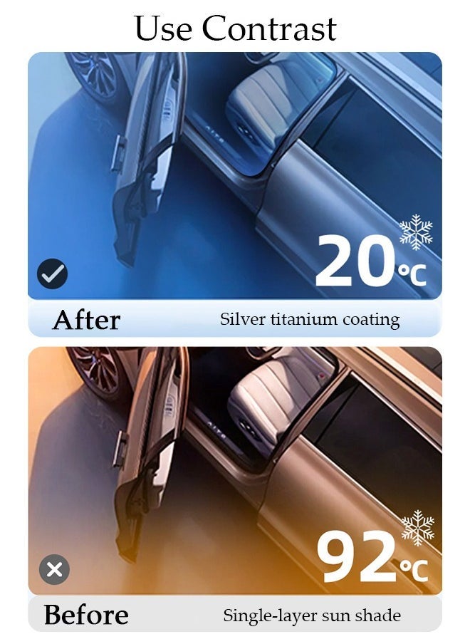 5-Piece Windshield Sunshade Set for SUV Car Window Shade Front Windshield Shades UV Rays Sun Visor Protector Easy to Use Fits Windshields Keep Car Cool
