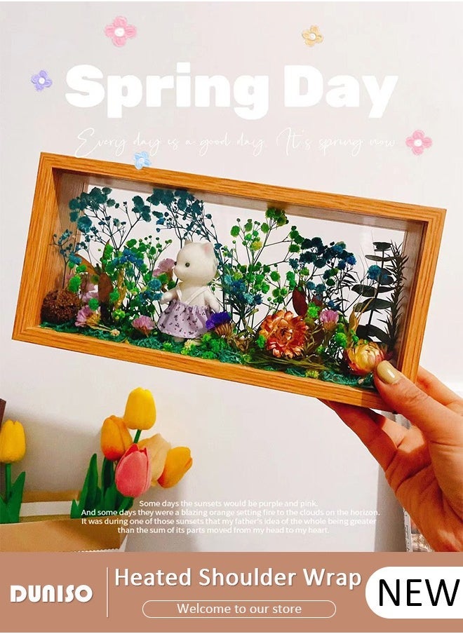 3D Shadow Box, 26*12.5*6cm DIY Wedding Memory Dried Flower Shadow Box Picture Frame Display Box for Tabletop Wooden Deep Box  Medals, Flowers, Memorabilia, Photo