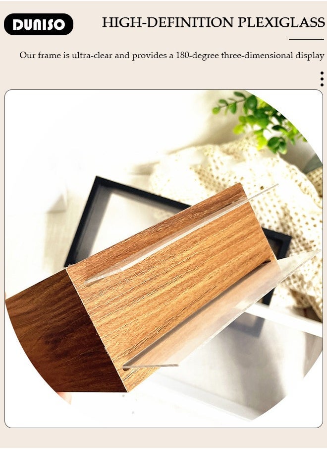 3D Shadow Box, 26*12.5*6cm DIY Wedding Memory Dried Flower Shadow Box Picture Frame Display Box for Tabletop Wooden Deep Box  Medals, Flowers, Memorabilia, Photo
